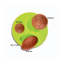 Molde Silicone Bolas (Futebol,Tenis,Rugby)