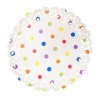 Naperons Brancos com Bolinhas Coloridas 11cm - Cj.50