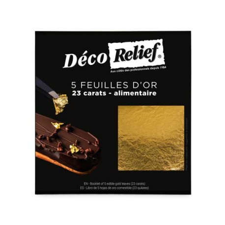Folhas de Ouro Comestivel 22 quilates Cj.5
