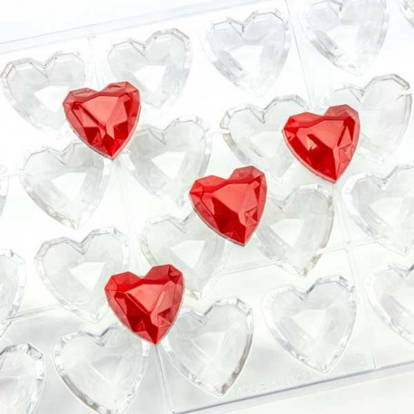 Molde Policarbonato Pedra Preciosa Coração