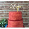 Topo de Bolo Love Dourado