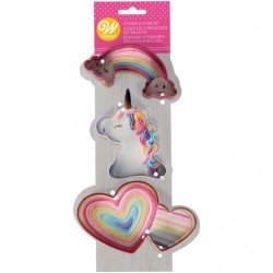 Cortante Unicornio - Arco Iris - Duplo Coração 