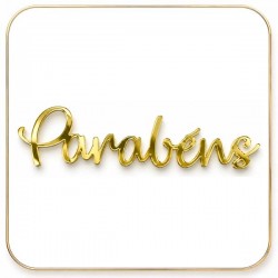 Topo de Bolo "Parabéns" Letras Douradas 6 cm