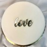 Topo de Bolo "Love" Letras Douradas 6 cm