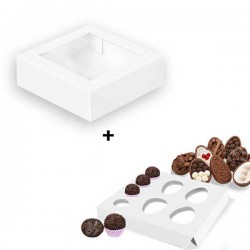 Caixa + Base Mini Ovos Chocolate e Brigadeiros