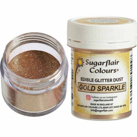 Corante Brilho Glitter Dourado | Sugarflair Edible Lustre Gold Sparkle