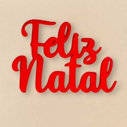 Topo de Bolo "Feliz Natal" Letras Douradas 6 cm