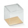 Caixa Pvc Transparente12X12cm Base dourada