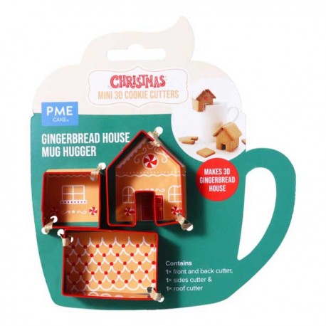 Cortantes Mini Casa 3D Natal CJ.3 Pme Cake