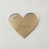 Topo de Bolo " Love" Coração Dourado 6 cm