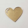 Topo de Bolo " Feliz Dia do Pai" Coração Dourado 6 cm