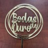 Topo de Bolo Bodas de Ouro Red. 10cm