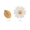 Flores de Hostia Brancas e Folhas Douradas