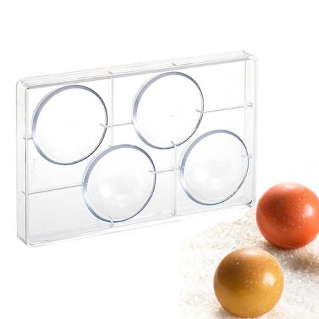 Molde Policarbonato Meia Esfera Chocolate