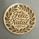 Topo de Bolo " Feliz Natal" Disco Dourado 6 cm