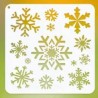 Stencil Natal Flocos de Neve 15cm