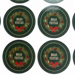 Etiquetas Natal Boas Festas 4cm Cj.20