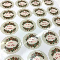 Etiquetas Natal Boas Festas 4cm Cj.20