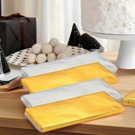 Folha Aluminio Dourada / Prateada 20cm Emb.10