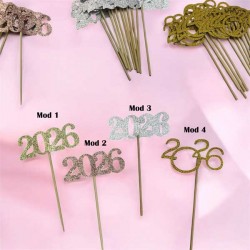 Topo de Bolo Glitter 2026