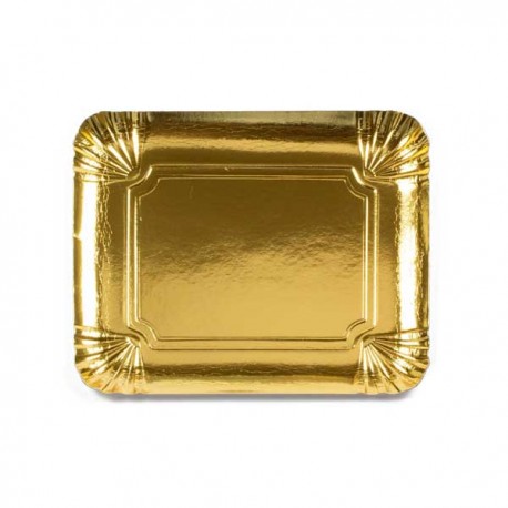 Travessa Cartão Dourada 34X42cm 7L