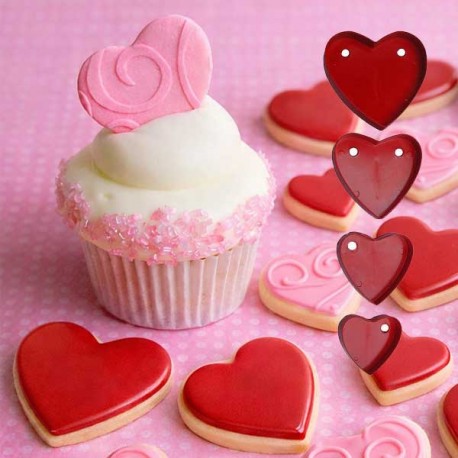  Kit Cortantes Coração Cj.4