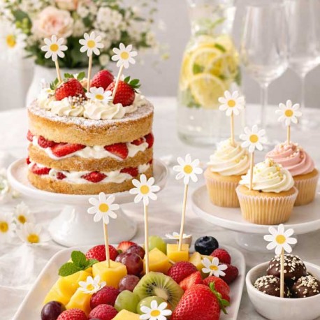 Palitos Decorativos Margaridas Cj.5