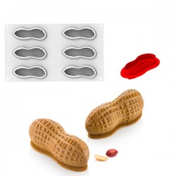 Molde Silicone Amendoim + Cortante Silikomart