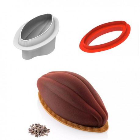 Molde Silicone Cacau 700 + Cortante Silikomart