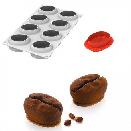 Molde Silicone Grão de Café 110 + Cortante Silikomart