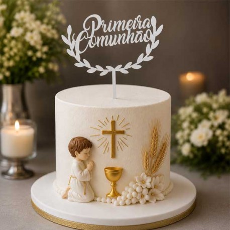 Topo de Bolo Primeira Comunhão Cake Topper 