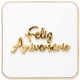 Topo de Bolo "Feliz Aniversário" Letras Douradas 6 cm
