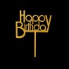 Topo de Bolo Happy Birthday Dourado 