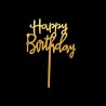 Topo de Bolo Happy Birthday Dourado 
