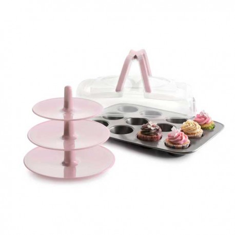 Boleira Tabuleiro 12 Cupcakes + Expositor