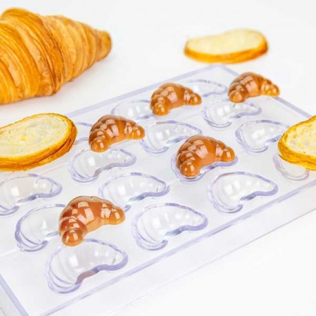 Molde Policarbonato Bombons Croissant Chocolate