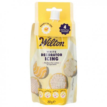 Royal Icing Branco Pronto a usar + 4 boquilhas 212g